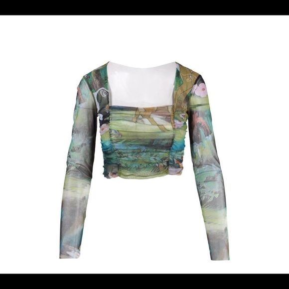 Zara x Disney Bambi Draped Tulle Crop Top - Picture 2 of 7